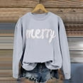 thumbnail image 4 of XIAOCHA Women's "Merry" Letter Sweatshirt Loose Crew Neck Pullover Top Casual Holiday Simple Sweatshirts, 4 of 6