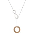 thumbnail image 1 of Delight Jewelry Acrylic 7/8" Ring Goldtone Silver tone Elegant Infinity Lariat Necklace, 1 of 4