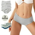 thumbnail image 2 of Period Underwear for Women, Audhol Women's Solid Color Physiological Underwear Breathable Mesh Underwear 3Pc Underwear Women Pack Grey 5XL, 2 of 3