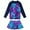 A Navy Leaves, variant on Girl's Two-Piece Long Sleeve Swimsuits UPF50+ Rash Guard Kids Bathing Suit