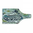 thumbnail image 1 of Whale Cutting Board, Mammal on Wavy Ocean Design Swimming to an Island Palm Trees Print, Decorative Tempered Glass Cutting and Serving Board, Wine Bottle Shape, Blue Pink and Green, by Ambesonne, 1 of 1
