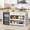 White, variant on ChicZhiNest Kitchen Island with Storage, 60" Solid Rubberwood Island Table, Coffee Bar Cabinet with Fridge Space & Power Outlets, 6 Hooks, White