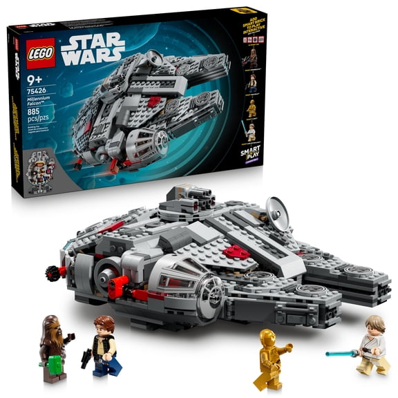 LEGO Star Wars SMART Play: Millennium Falcon Starship Building Toy for Kids - Compatible Set with 4 SMART Tags and 4 LEGO Minifigures - Gift for Boys, Girls and Fans Ages 9 - 75426
