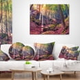 thumbnail image 3 of Designart Autumn Morning in Mystical Woods - Landscape Printed Throw Pillow - 16x16, 3 of 4