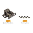 thumbnail image 3 of Uxcell 4 Set Pestillo de rodillo doble para puerta de armario, bronce, 3 of 6