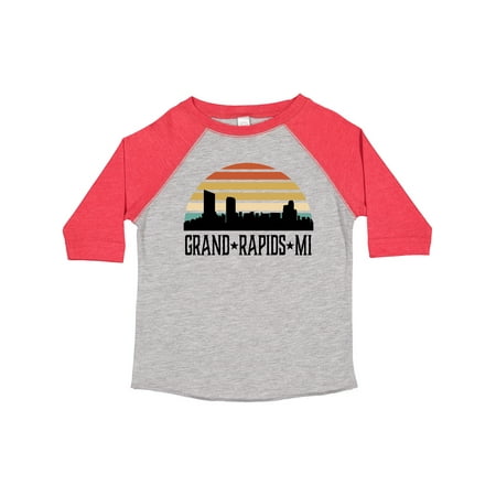 

Inktastic Grand Rapids Michigan Skyline Retro Gift Toddler Boy or Toddler Girl T-Shirt