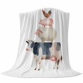 thumbnail image 6 of Farmhouse Animals Blanket Soft Cozy Warm Throw Blanket for Couch, Plush Fuzzy Flannel Fleece Blankets for Sofa, Country Cow Pig Rustic Bed Blankets Lightweight Gifts for Women, 50"x60", 6 of 9