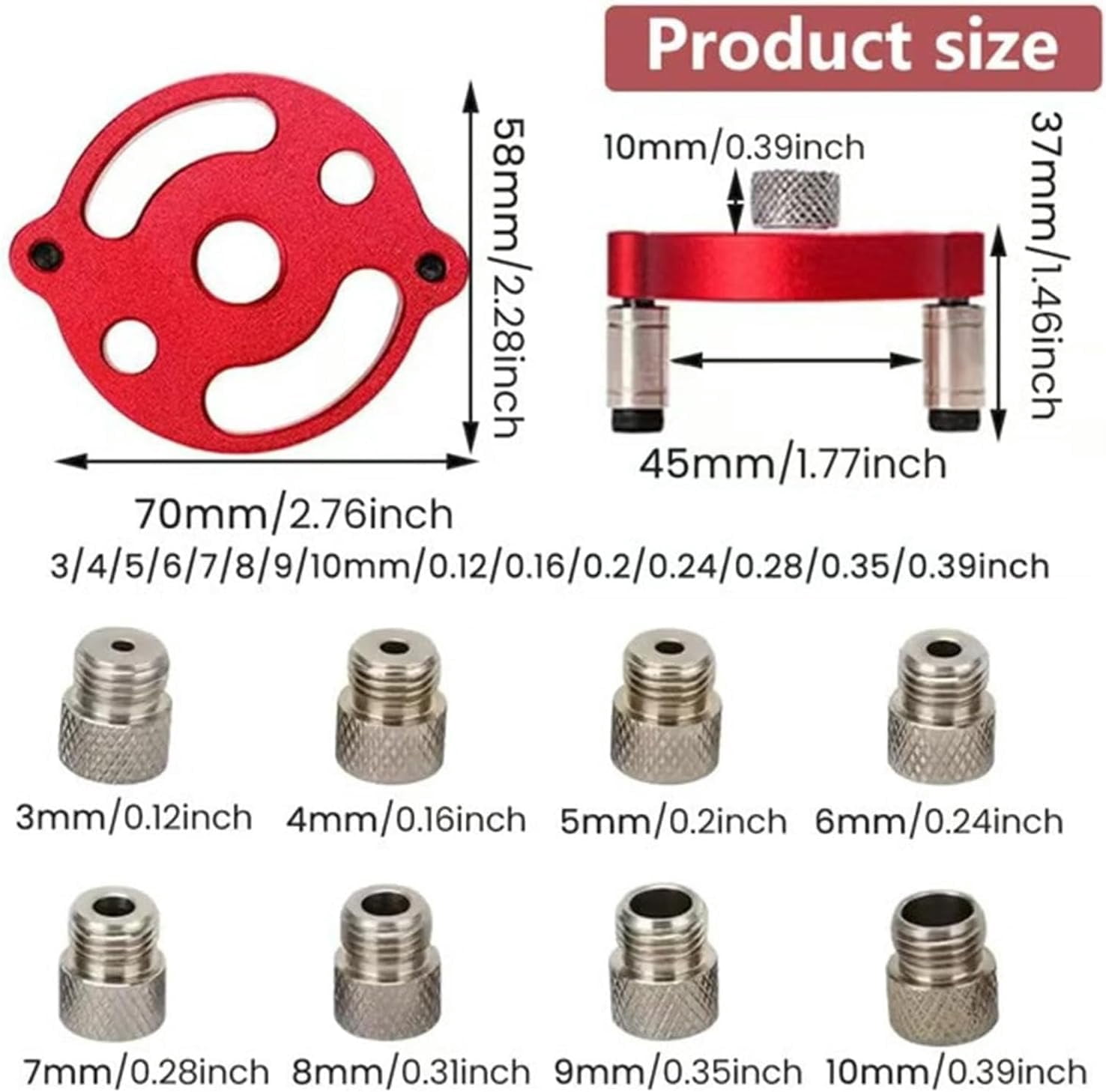 Self-Centering Doweling Jig – Precision Drill Guide for Flawless Woodworking Joints 3/4/5/6/7/8/9/10mm, Handheld Adjustable Alignment Jig, Cabinet Furniture Carpentry DIY Tool