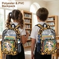 thumbnail image 4 of ZIATUBLES Clear Backpack, Heavy Duty Fabric & PVC Transparent Bookbag with Cow Sunflower Leopard Bow Print, Large Capacity See Through Backpack for School College Work Travel Security, 4 of 7
