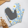 thumbnail image 4 of Cauagu Daisies Flowers Print Oven Mitts 2 Piece Set,BBQ Gloves Grilling Gloves Kitchen Silicone Oven Gloves Heat Resistant Oven Mitts for Barbecue Cooking & Baking, 4 of 6