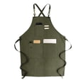 thumbnail image 2 of Cotton Canvas Cross Back Adjustable Apron with Pockets for Women and Men, Kitchen Cooking Baking Bib Apron, Adjustable Strap and Large Pockets, Canvas, 2 of 9