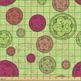 thumbnail image 2 of Abstract Upholstery Fabric by the Yard, Retro Art Style Floral Theme Inspired Circular Colorful Shapes, Decorative Fabric for DIY and Home Accents, Pale Green and Multicolor by Ambesonne, 2 of 5
