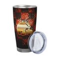 thumbnail image 2 of Taza térmica duradera de acero inoxidable 304 con tema del equipo de fútbol de los Browns con tapa y pajita Taza térmica de acero inoxidable de 20 oz Taza para automóvil Adecuada para bebidas frías y, 2 of 8