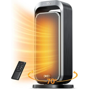 Space Heaters for Indoor Use, 1500W Electric Heater with Remote, PTC Ceramic Heater with Thermostat, 12H Timer, 70° Oscillation, Digital Display, Fast Safety Room Heater for Home Bedroom Office