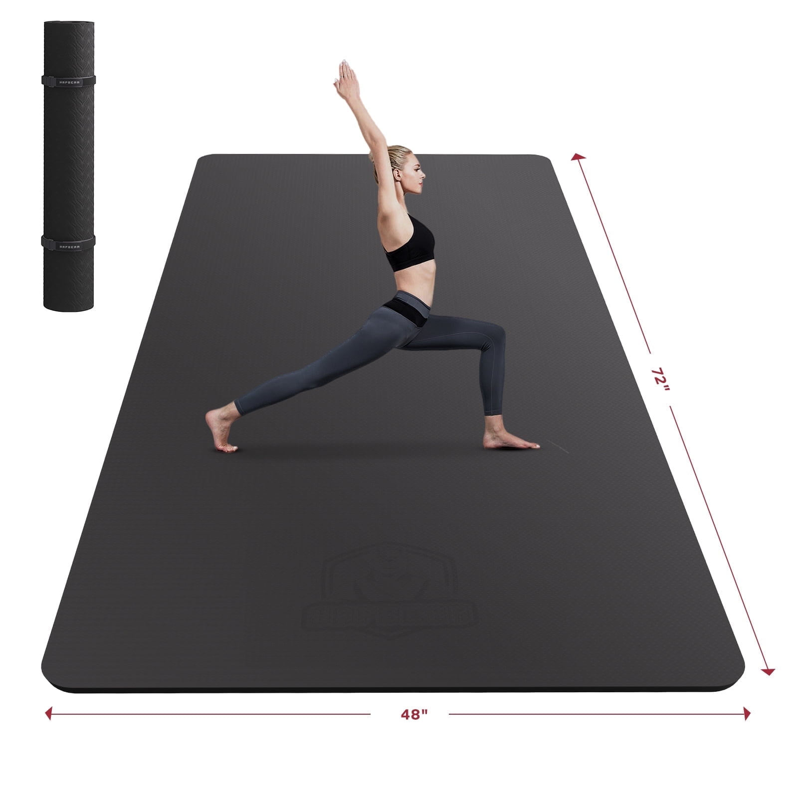 Extra Large Yoga Mat - Multiple Sizes (43x72" to 54x78"), Non-Slip Thick Yoga Mat, Eco-Friendly Workout Mat & Exercise Mat for Home Yoga, Pilates, Stretching