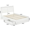 thumbnail image 5 of Emelie Full Wood Platform Bed with Panel Footboard and Storage Drawers in White, 5 of 5