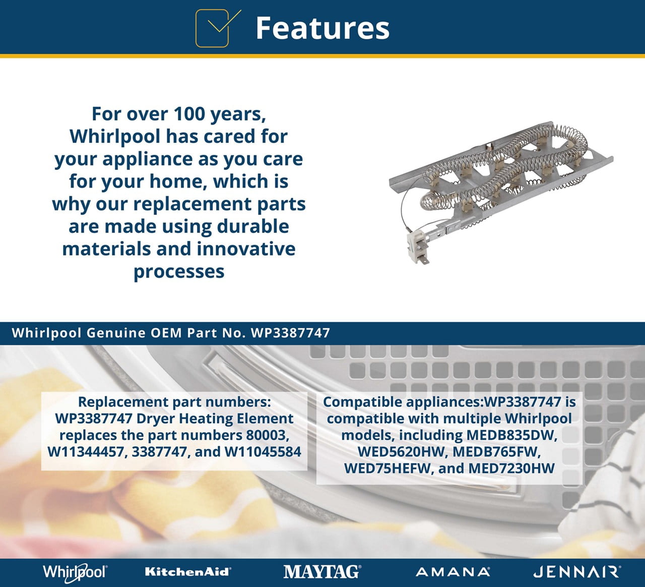Whirlpool WP3387747 Element