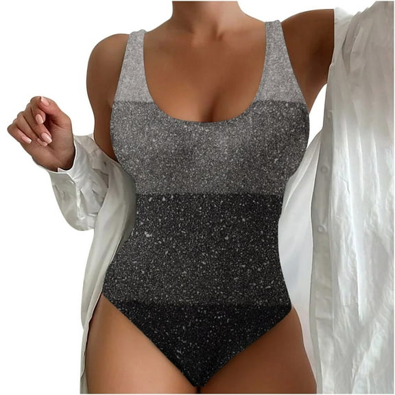 Kmdttou One Piece Swimsuit Women Tum-my Control Sexy And Fashionable Beach Swimsuit With Printed Summer Swimsuit on Clearance!