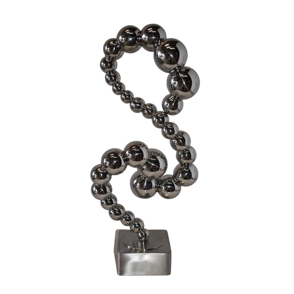 Modern Art Abstract Made of Shiny Metal Chrome Balls Size: 10" x 7" x 24"H