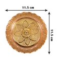 thumbnail image 3 of diollo Nakshi Plate Handmade Brass Indian Puja Plate Worship Spiritual Gifts Pack of 3, Size: 11.5 CM, Color: Golden, 3 of 3