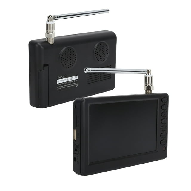 Televisor digital ATSC portátil Bling Bling 5 pulgadas para coche camping cocina enchufe de EE. UU. 110-220 V