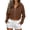 Coffee, variant on CAIXIA Women Cropped Cargo Pocket Full Zip Hoodie Long Sleeve Drawstring Zip Up Crop Hooded Jacket Casual Sweatshirts