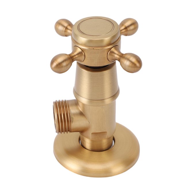 G1/2 Angle Stop Valve, Thickened Copper Hot and Cold Water Shut Off Valve for Kitchen, Faucet, Toilet Valves, Easy Installation