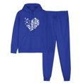 thumbnail image 2 of ibuvkizy Fall Outfits for Women 2025!Men's and Women's Sports Tracksuits Long Sleeve Pullover Hoodies Sweatshirt Loose Coat and Sweatpants Fall Winter Suit Blue,S, 2 of 6