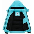 thumbnail image 3 of KVE Girl's Hooded Warm Winter Coat Quilted Thicken Puffer Jacket with Removable Hood Light Blue 8, 3 of 9