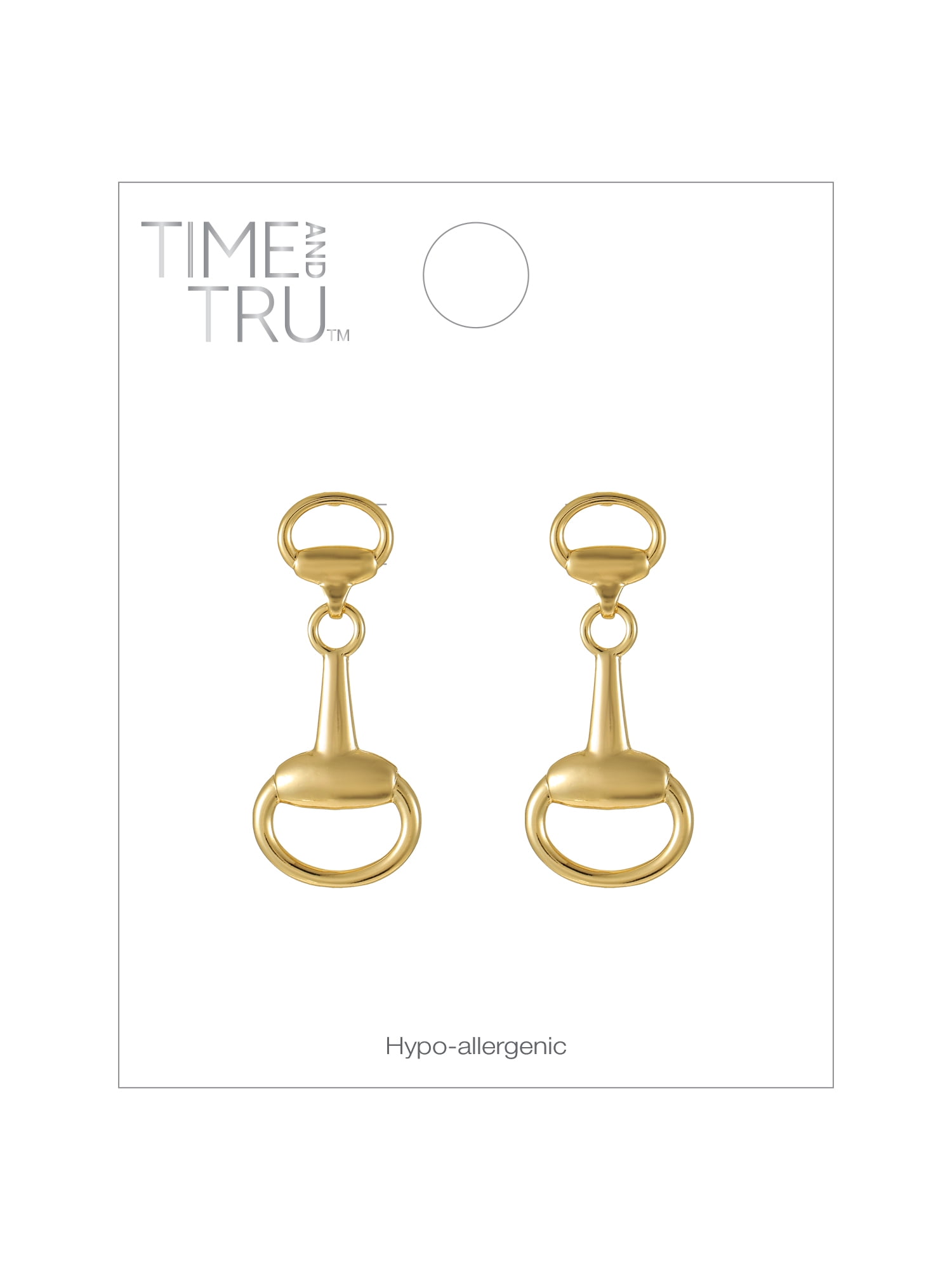Time and Tru Goldtone Horse Bit Earrings, 1 Pair