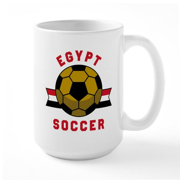 CafePress - Egypt Soccer Mugs - 15 oz Ceramic Large White Novelty Mug