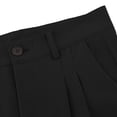 thumbnail image 5 of Men's Old Money Dress Pants Pleated Wide Leg Golf Trousers High Waisted Loose Fit Slacks Button Closure with Pockets for Business Office Fall, Black, XXXL, 5 of 8