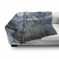 thumbnail image 3 of Winter Soft Flannel Fleece Blanket, Nordic Snow Nature Lake Idyllic Finland Icy Cold Forest Scandinavian Landscape, Cozy Plush for Indoor and Outdoor Use, 70" x 90", White Dark Taupe, by Ambesonne, 3 of 6