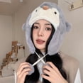 thumbnail image 6 of Jiibva Cartoon Animal Warm Hat Penguin Plush Earmuffs Hat Winter Furry Hat Scarf Warm Hat Cycling Warm Hat Ladies Cute Hat for Outdoor, 6 of 7