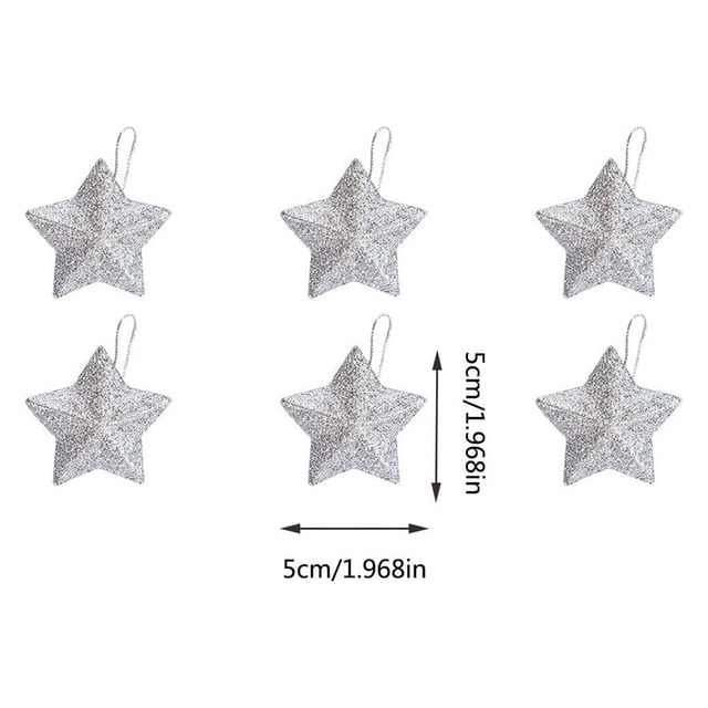 CEHVOM Christmas Decorations Gold Powder Five Pointed Star Pendant Christmas Tree Decoration Gold Three-dimensional Star Pendant Clearance