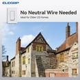 thumbnail image 4 of ELEGRP Digital Dimmer Light Switch for 300W Dimmable LED/CFL and 600W Incandescent/Halogen, LED Slide Dimmer Light Switch, Single Pole/3-Way, Wall Plate Included, Matte White,, 4 of 6