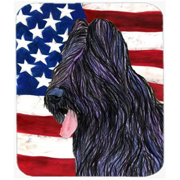 Carolines Treasures  Usa American Flag With Briard Mouse Pad