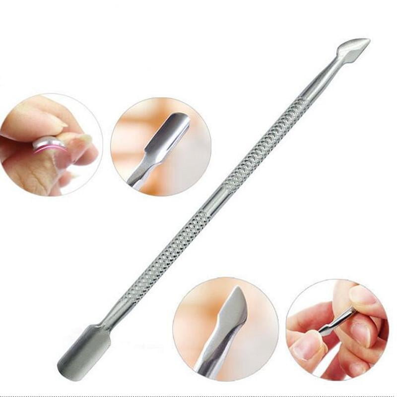 WALFRONT Stainless Steel Cuticle Pusher Cutter Nail Cuticle Spoon Fingernails and Toenails Pusher Remover