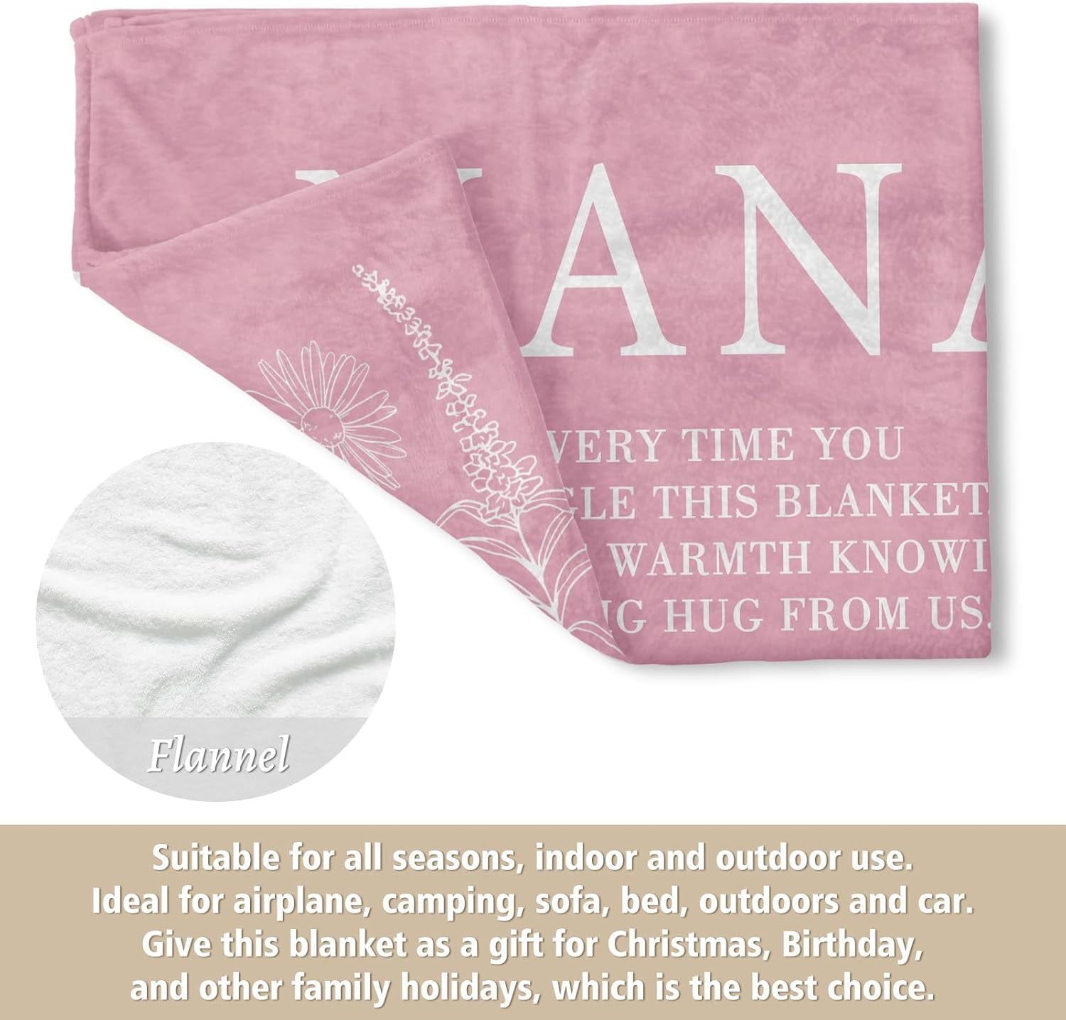 Nana Gifts, Gifts for Nana Blanket, Nana Birthday Gift from Grandkids, to My Nana Grandma Throw Blanket