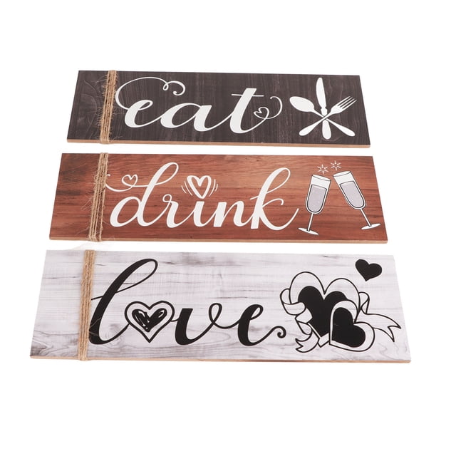 Kitchen Lettering Signage,Kitchen Dining Room Wall Wooden Decorative Signs Wall Decoration Smart Functionality