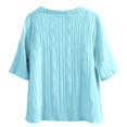 thumbnail image 4 of Plus Size Womens Crochet Cardigan Short Sleeve,Cropped Open Front Summer Sweater Lightweight Shrug,Boho Knit Cover Up with Wavy Cuffs for Casual Daily Wear Sky Blue XL, 4 of 5