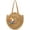 Camel, variant on Kukuzhu Straw Bag Round Summer Straw Large Woven Beach Bag Purse For Women Vocation Tote Handbags With Pom Poms