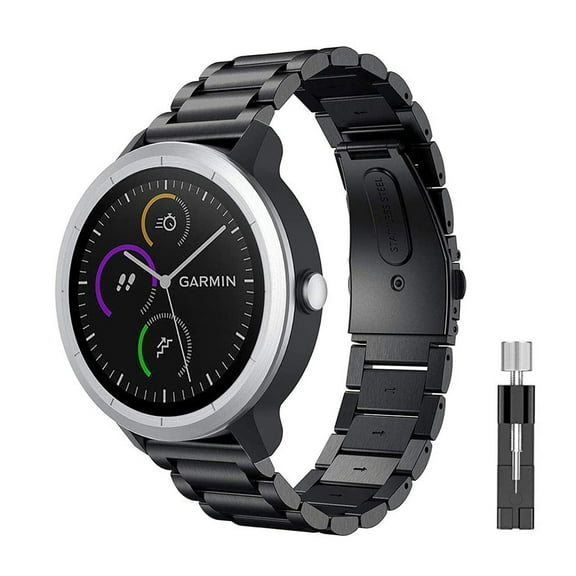 WUWOCJ 20MM Stainless Steel Quick Release Watch Band Compatible with Samsung Galaxy Watch 42mm/Active 2/Active/Galaxy Watch 3 41mm/Gear Sport (Black)