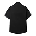 thumbnail image 3 of Mens Button Down Shirt Big Shirts for Men Men Business Casual Shirt Men's T Shirts Mens Large Tall Button Dress plus Size Womens Long Sleeve Tops Plain Piece Pajama Light for Men's Black XL, 3 of 3