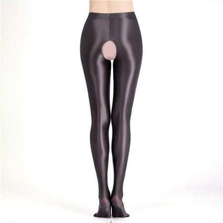 

Women Glossy Crotchless Pantyhose Stockings Stain Stretchy Tights Dance Lingerie