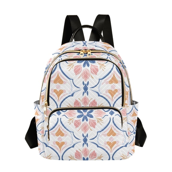FORMRS Mini Backpack Purse for Women Travel Daypack Casual Shoulder Bag, Pink Mosaic Pattern