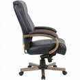 thumbnail image 5 of Lorell, Wood Base Leather High-back Executive Chair, 1 Each, 5 of 10