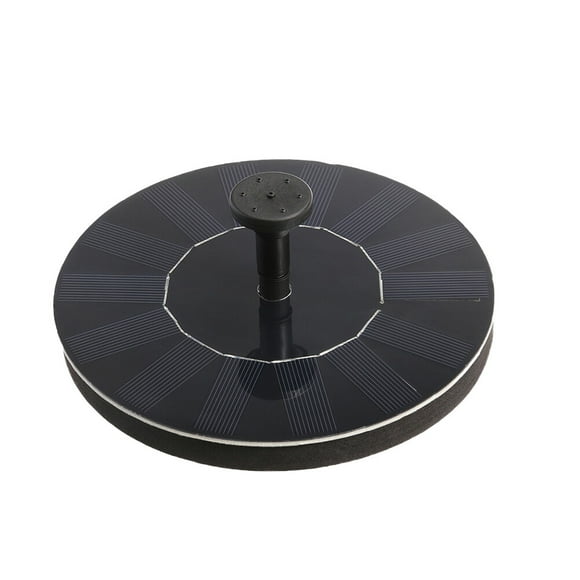 Fontaine Solaire Ronde 1,5 W 210 L/h, Fontaine Flottante pour Décoration de Jardin, Fontaine Solaire, Piscine, Étang, Cascade (Noir)