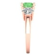 thumbnail image 3 of 3.25ct round cut green Zircon 18k rose gold 3 stone Bridal Wedding Engagement Promise Anniversary Ring for Women size 5.25, 3 of 7