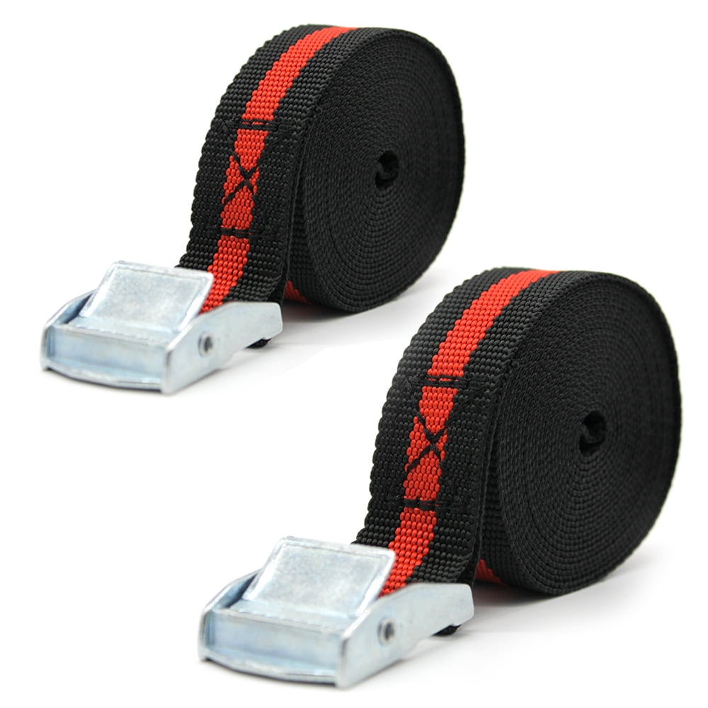 2pcs Strong Ratchet Strap Belt Heavy Duty Tie Down Cargo Strap with Metal Buckle 